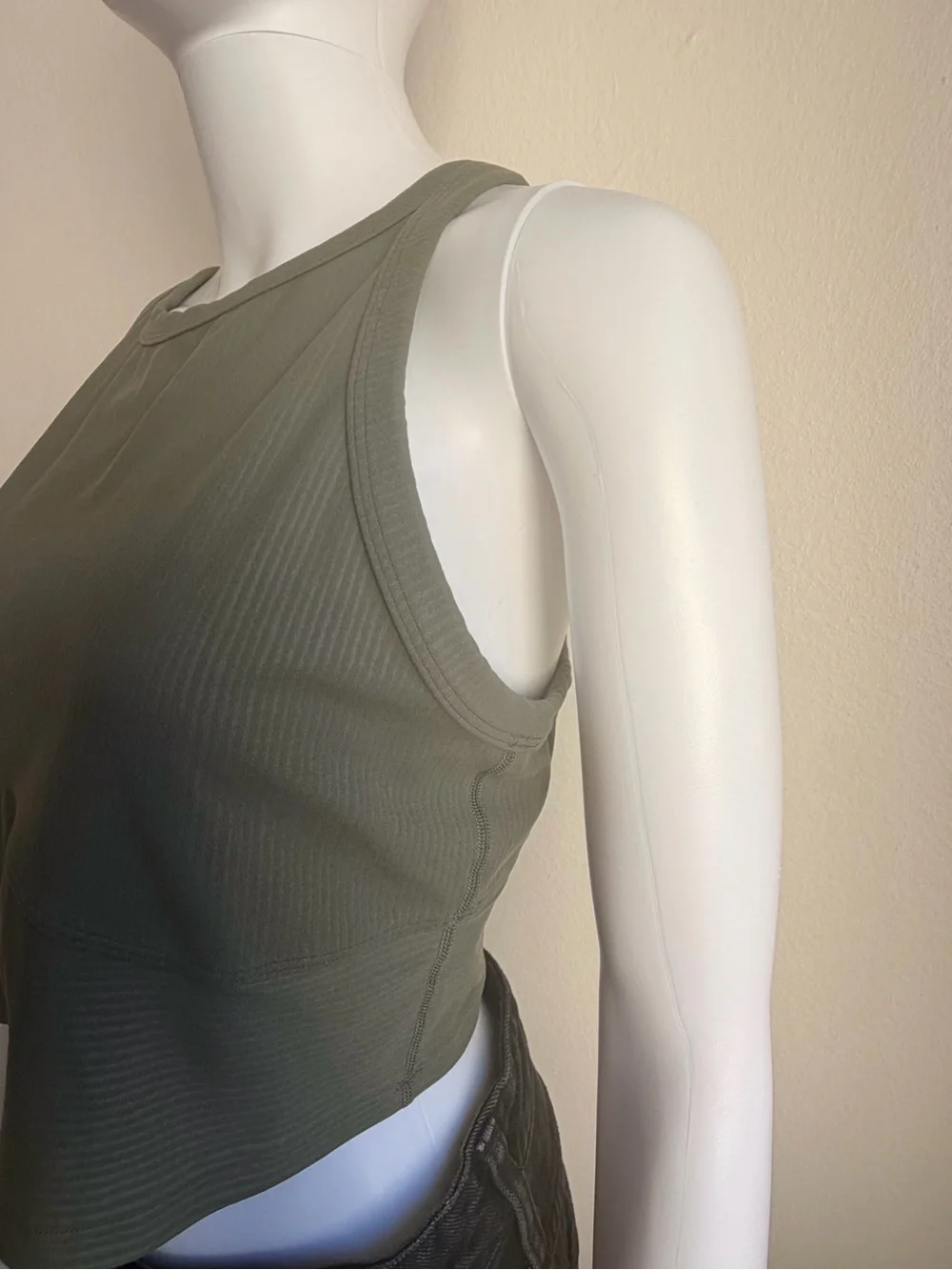 lululemon athletica Olive Ribbed Crop Tank